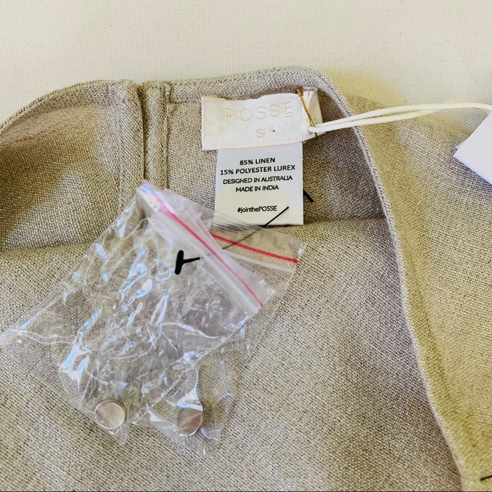 Nwt Posse Delphine Top In Natural Sparkle Small - image 6
